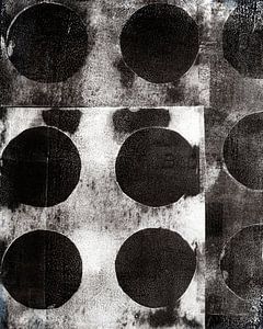 Paysage abstrait moderne avec des formes en noir et blanc. sur Dina Dankers