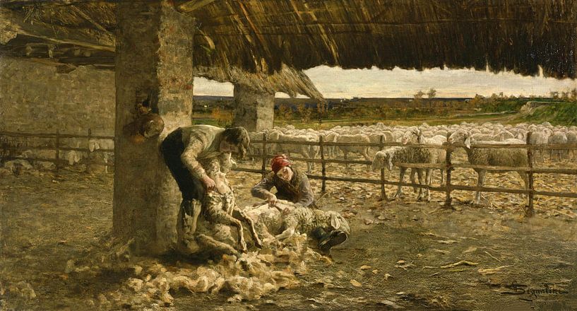 The Sheepshearing, Giovanni Segantini by Masterful Masters