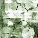 Modern abstract organic shapes and lines in white and green colors by Dina Dankers thumbnail