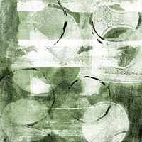 Modern abstract organic shapes and lines in white and green colors
