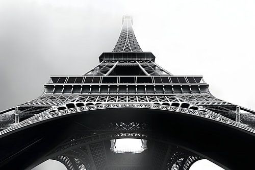 Eiffeltoren als monochroom meesterwerk