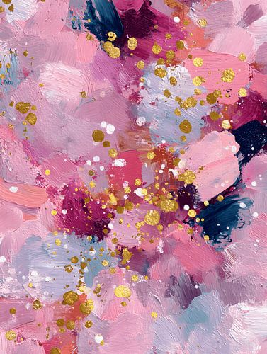 Kleurrijk abstract met roze, paars en goud