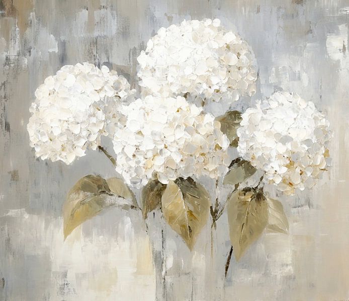 Delicate witte hortensiakleuren van Floral Abstractions