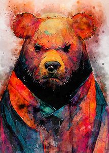 Bear Teddy #bear watercolor painting by JBJart Justyna Jaszke