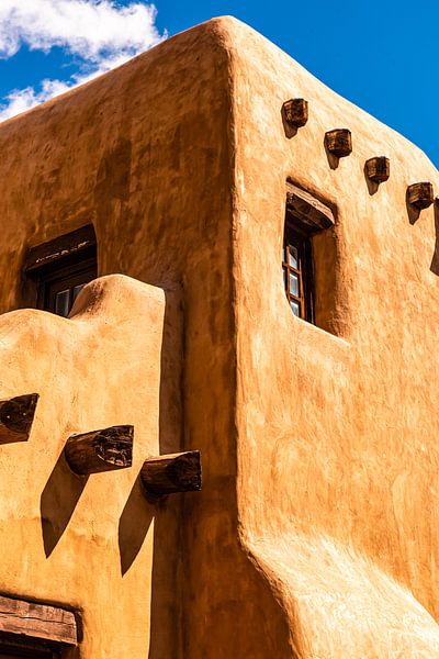 Architecture Adobe building in old town of Santa Fe New Mexico USA by Dieter Walther