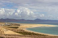 Panoramisch uitzicht op het zandstrand Risco del Paso in Fuerteventura van Reiner Conrad thumbnail