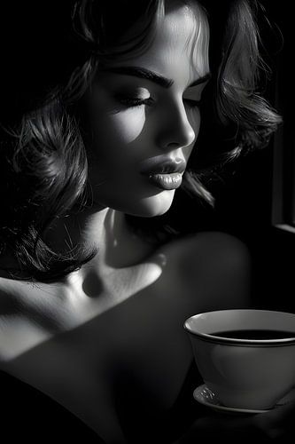 Zwart-wit koffie-ervaring