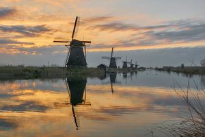 Lever de soleil à Kinderdijk