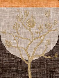 BoHo: Autumn tree on linen structure