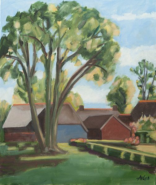 Drents landschap van Antonie van Gelder Beeldend kunstenaar