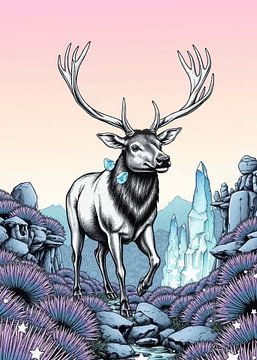 Kristallen hert in fantasielandschap van MIROKKU