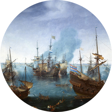 Cornelis Claesz. Van Wieringen, Zeeslag bij Gibraltar - 1622 van Atelier Liesjes