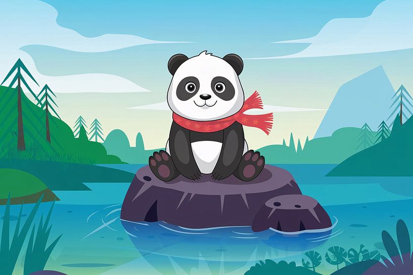 Panda mit rotem Halstuch von Art & Soul Creations