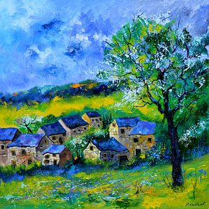 Dorf im Frühling