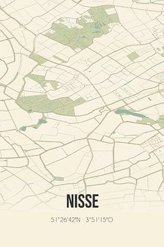 Vieille carte de Nisse (Zélande) sur Rezona
