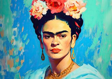 Frida Poster - Frida Art Print Wall Art Portrait by Niklas Maximilian