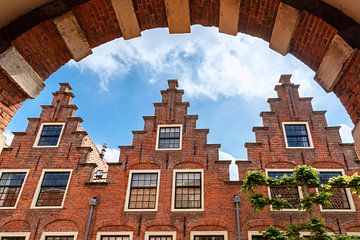 17e-Eeuwse hofjes met trapgevel, Haarlem, Noord-Holland van Mieneke Andeweg-van Rijn