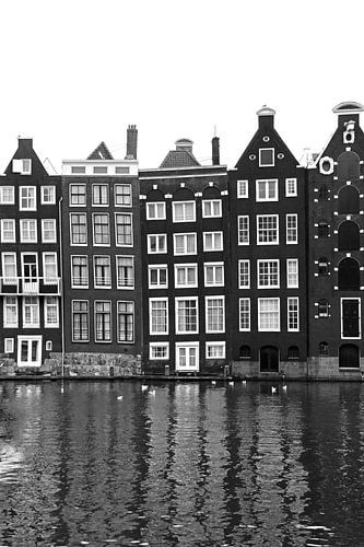 Amsterdamse huisjes zwart wit