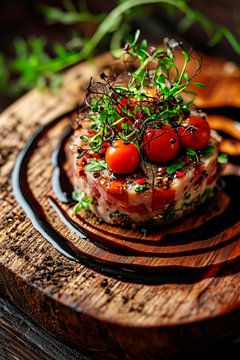 Fresh tuna tartare with herbs by Poster Art Shop