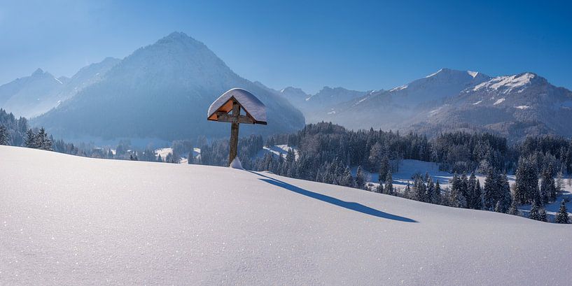 Field cross in winter by Walter G. Allgöwer