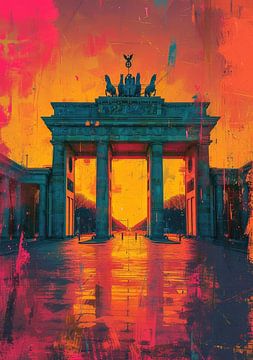 Berlin Brandenburg Gate Pop Art by Niklas Maximilian