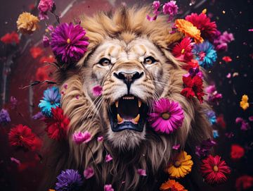 Royal Exuberance | lion | roar by Eva Lee