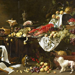 Stilleven met eten en drinken