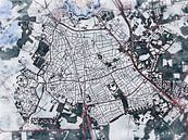 Kaart van Bussum in de stijl 'White Winter' van Maporia thumbnail