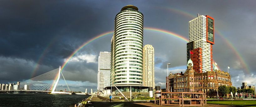 Regenboog in Rotterdam van Michel van Kooten