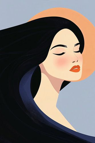 Abstract Portrait: Woman and Geometry