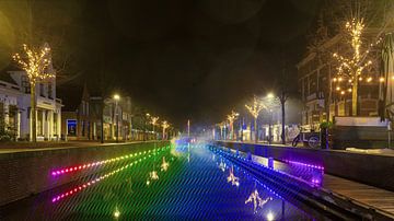 Lasershow boven de Drachtster Feart (Drachstervaart) van R Smallenbroek