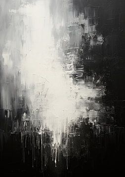 Peinture abstraite Impression d'art Moderne Noir Blanc sur Niklas Maximilian