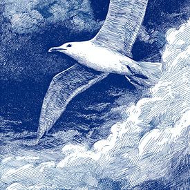 Elegance in the skies: an albatross in flight by Pixelbull Design