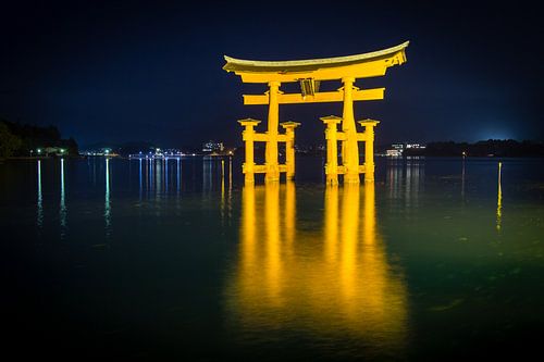 Miyajima torii at night