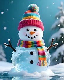 Glitzernder Schneemann von Jean Pierre