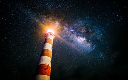 Lighthouse under the stars