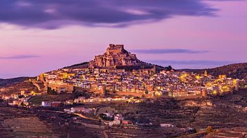 Morella during the blue hour, Spain