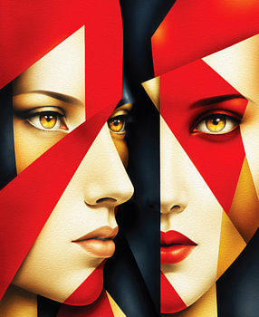 Mirrored Faces – Geometric Pop Art Portrait