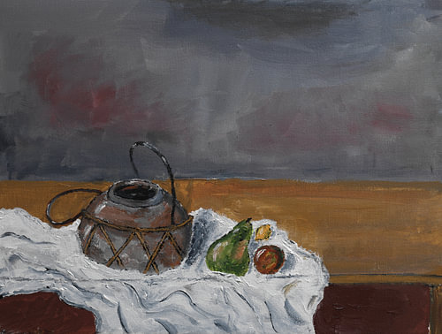 Stilleven met schaal en fruit