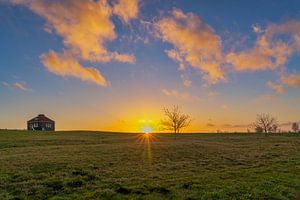 Sonnenuntergang Schokland