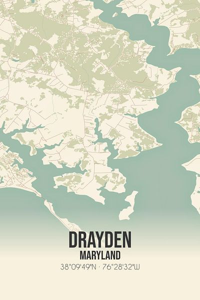 Carte ancienne de Drayden (Maryland), USA. par Affiches de lieux