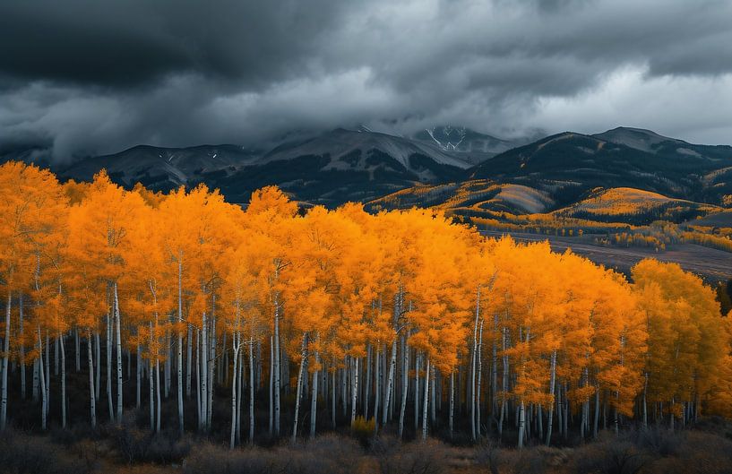 Kleurrijk herfstbos van fernlichtsicht