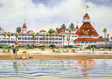 Hotel Del Coronado vanaf de oceaan van erikaktus gurun