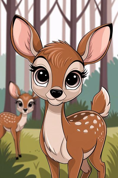 Niedliche Illustration eines Rehs von Art & Soul Creations