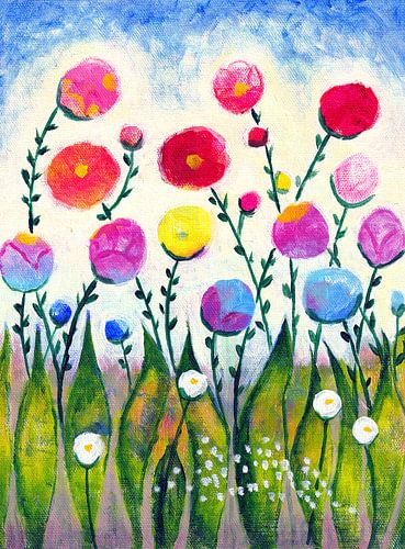 Sommerblumen im Wind