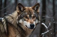 Realistic photo of a wolf in the forest by Art & Soul Creations thumbnail