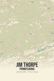 Vintage map of Jim Thorpe (Pennsylvania), USA. by Prints of Place