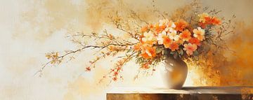 Blumenstillleben | Zweige warmer Blüten von Blickfänger Gemälde