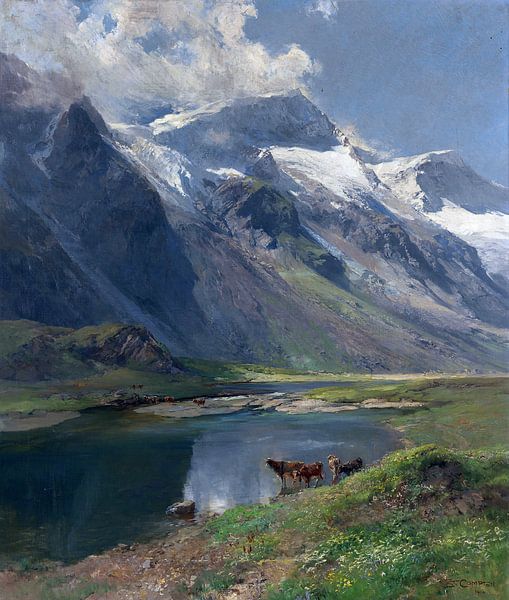 Bei Kaprun - Mooserbodental mit Blick auf den Karlinger Gletscher, EDWARD THEODORE COMPTON, 1916 von Atelier Liesjes