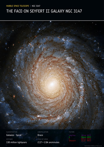 Seyfert type II Galaxy NGC 3147 | Hubble Space Telescope
